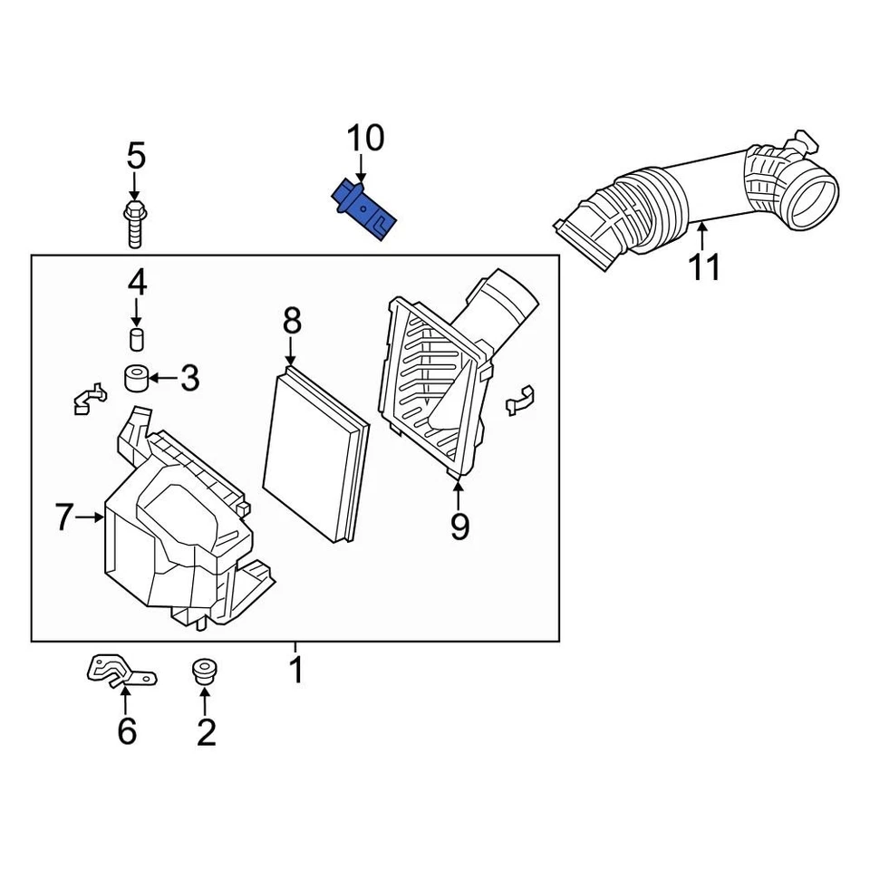 For Infiniti M56 2011-2013 Infiniti 226801MB0A Mass Air Flow Sensor Foto 2 de 3