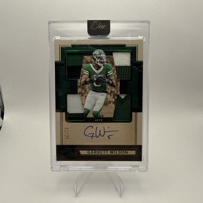 2024 PANINI ONE GARRETT WILSON ON CARD AUTO QUAD PATCH NUMBERED 1/25 Bookend