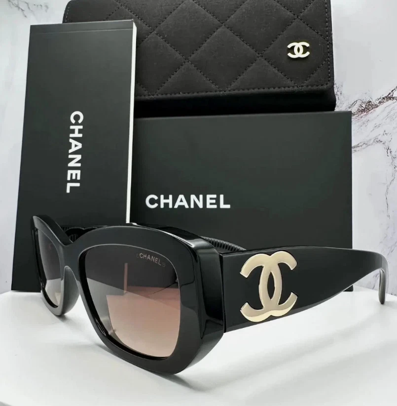 CHANEL Women's Black Cat Eye Sunglasses for sale | eBay