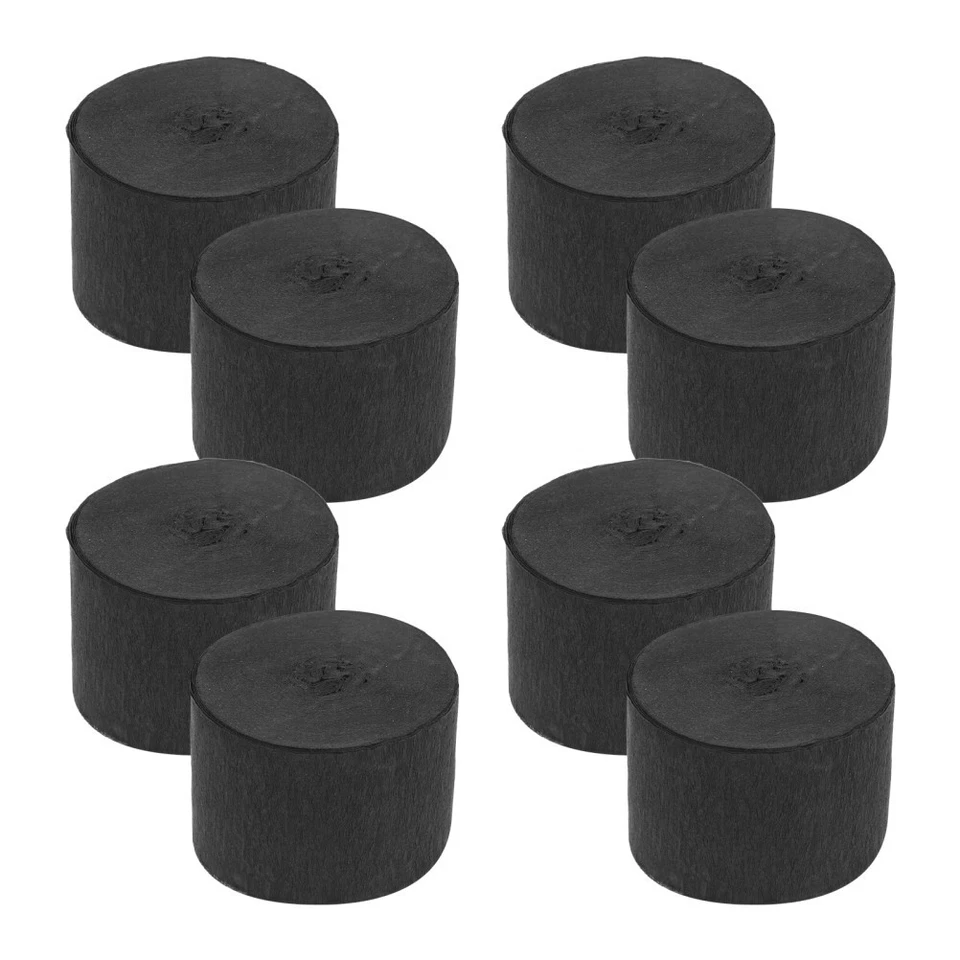 10 Pcs Papier Crépon Délicat Crepon Noir Décoration De La Chambre Serpentins - Photo 1/4