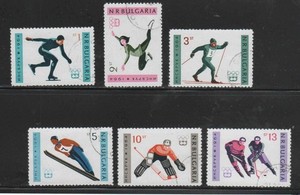 BULGARIA #1311-1316 1964 OLYMPIC GAMES INNSBRUCK MINT VF NH O.G CTO