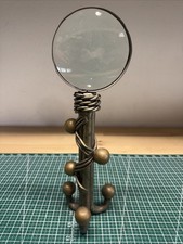 Vintage 13  Homemade Brass Magnifying Glass Desk Decor One Of A Kind