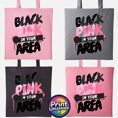 BLACKPINK Tasche Black Pink In Your Area Grafiktasche Schwarz Pink KPOP Shopper