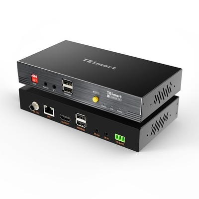 TESmart 4K@30Hz HDMI KVM Extender 328ft Cat6 PoE USB 2.0 RS232