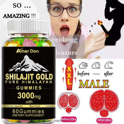 #1 BEST-MALE ENLARGER THICKER LONGER BIGGER 4'' GROWTH ENLARGEMENT 60 GUMMIES