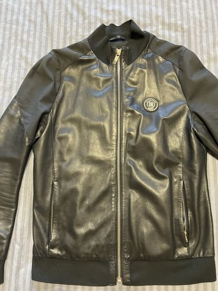 Men Dirk Bikkembergs Jacket Navy Leather 42