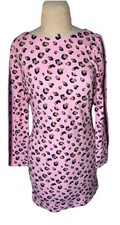 Lilly Pulitzer Small Beline Dress Pink Blossom Seeing Spots Long Sleeve Logo