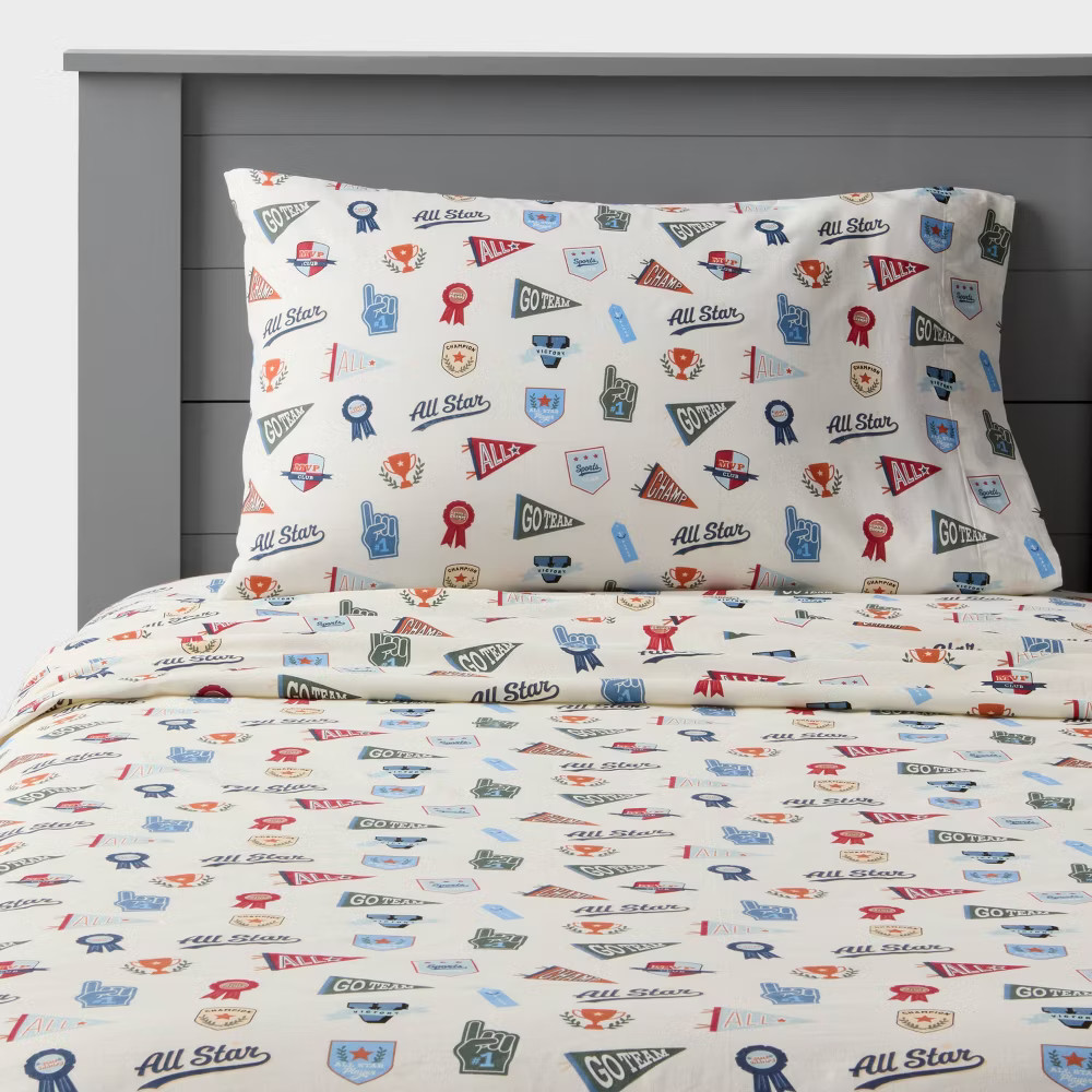 Full All Star Sports Kids Cotton Sheet Set - Pillowfort 3090₽