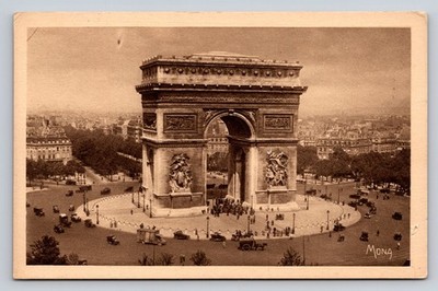 Vintage Arc de Triomphe Paris RPPC Postcard MONA Les Petits Tableaux