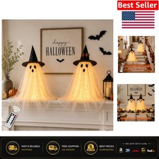 Spooky 23.6-Inch Ghost Decorations with String Lights - Perfect for Halloween