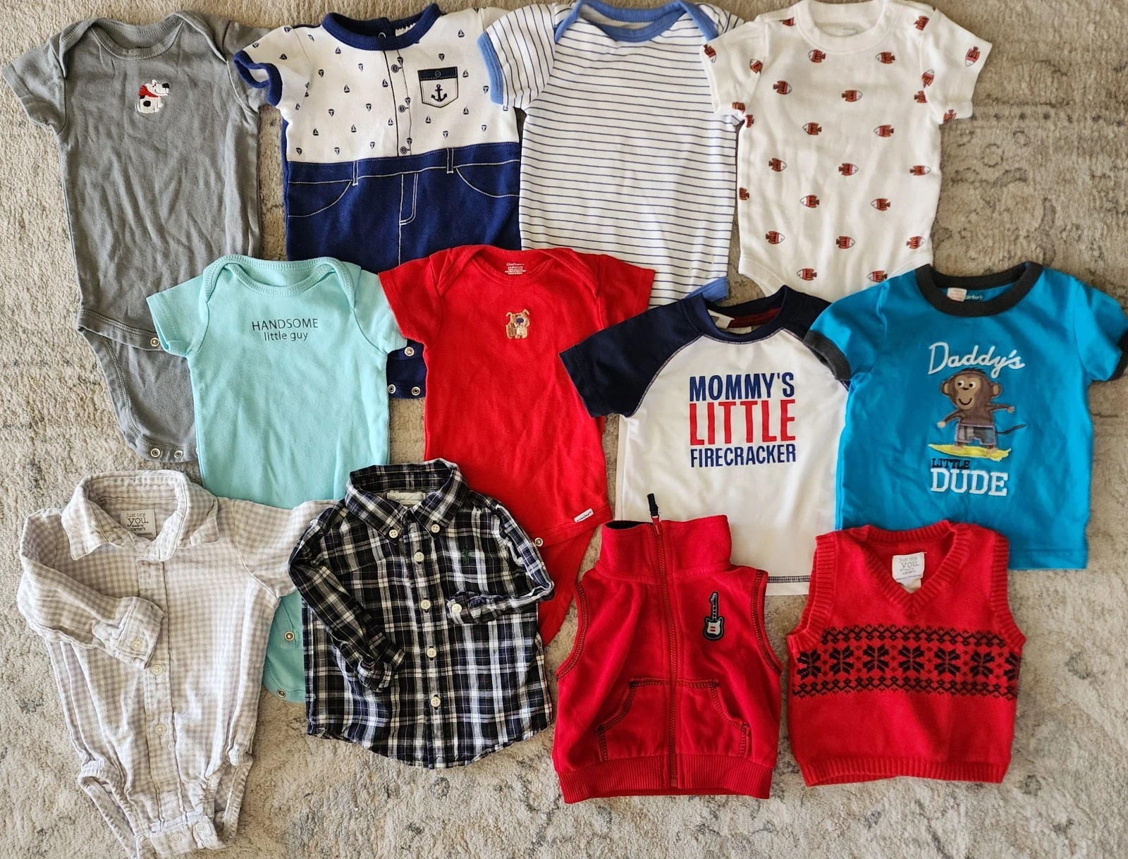 Baby Boys Clothes Lot of 21 Pieces Size 3-6 Month Carters Gerber RL Old Navy