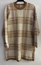 Show me your MuMu Avenue plaid SweaterDress Size Women’s L Cream/Mustard