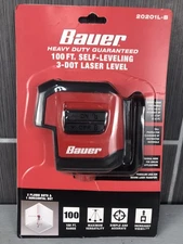 New Bauer 100ft Self-Leveling 3-Dot Line Laser Level 20202L-B.