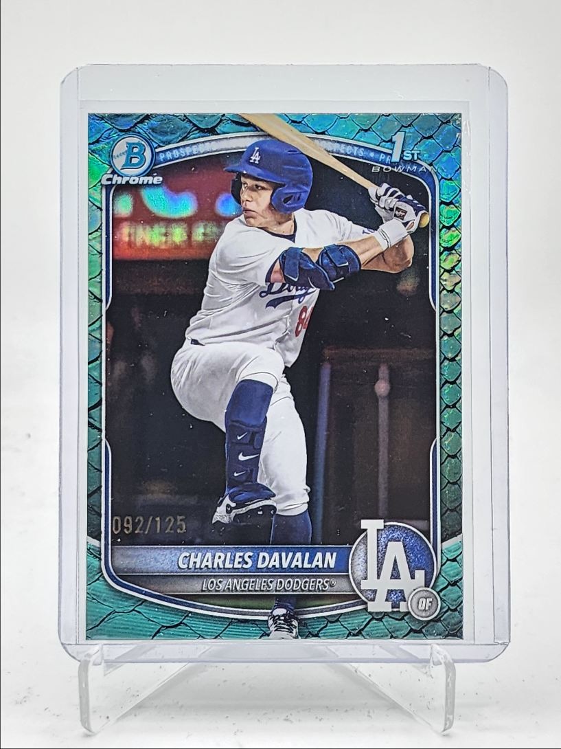 CHARLES DAVALAN 2025 BOWMAN CHROME DRAFT 1ST AQUA REPTILIAN /125 Q6017