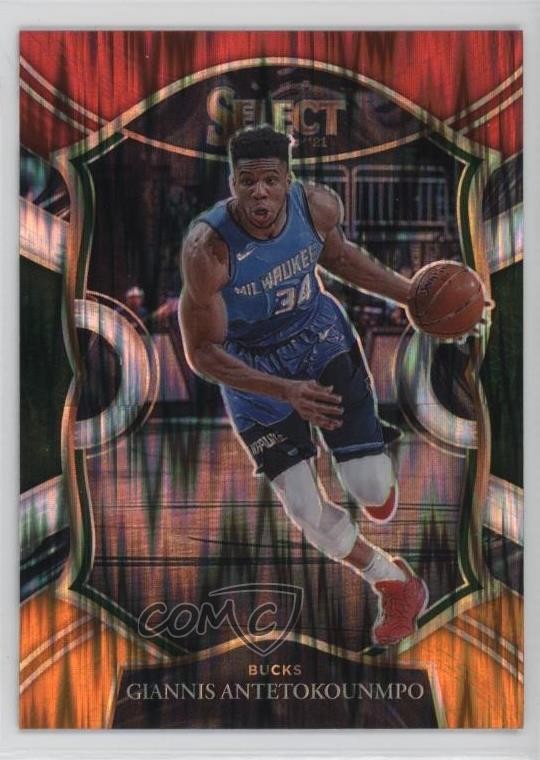 2020-21 Select Concourse Red White Orange Flash Prizm Giannis Antetokounmpo 1qd1