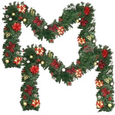 9FT Christmas Garland Decorations, Pre-Lit Christmas Garland with 60 LED 9FT 2