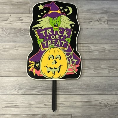 IMPACT PLASTICS Halloween Yard A Sign Stakes Glows In The Dark 26'' 1999