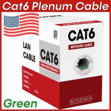 Plenum Cat6 Ethernet Cable 1000 Feet CMP 23AWG Solid UTP 350MHz 10 Gbps Network