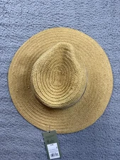 Goodfellow & Co Hat Fedora Fitted Mens L/XL Natural Straw Wide Brim Sun
