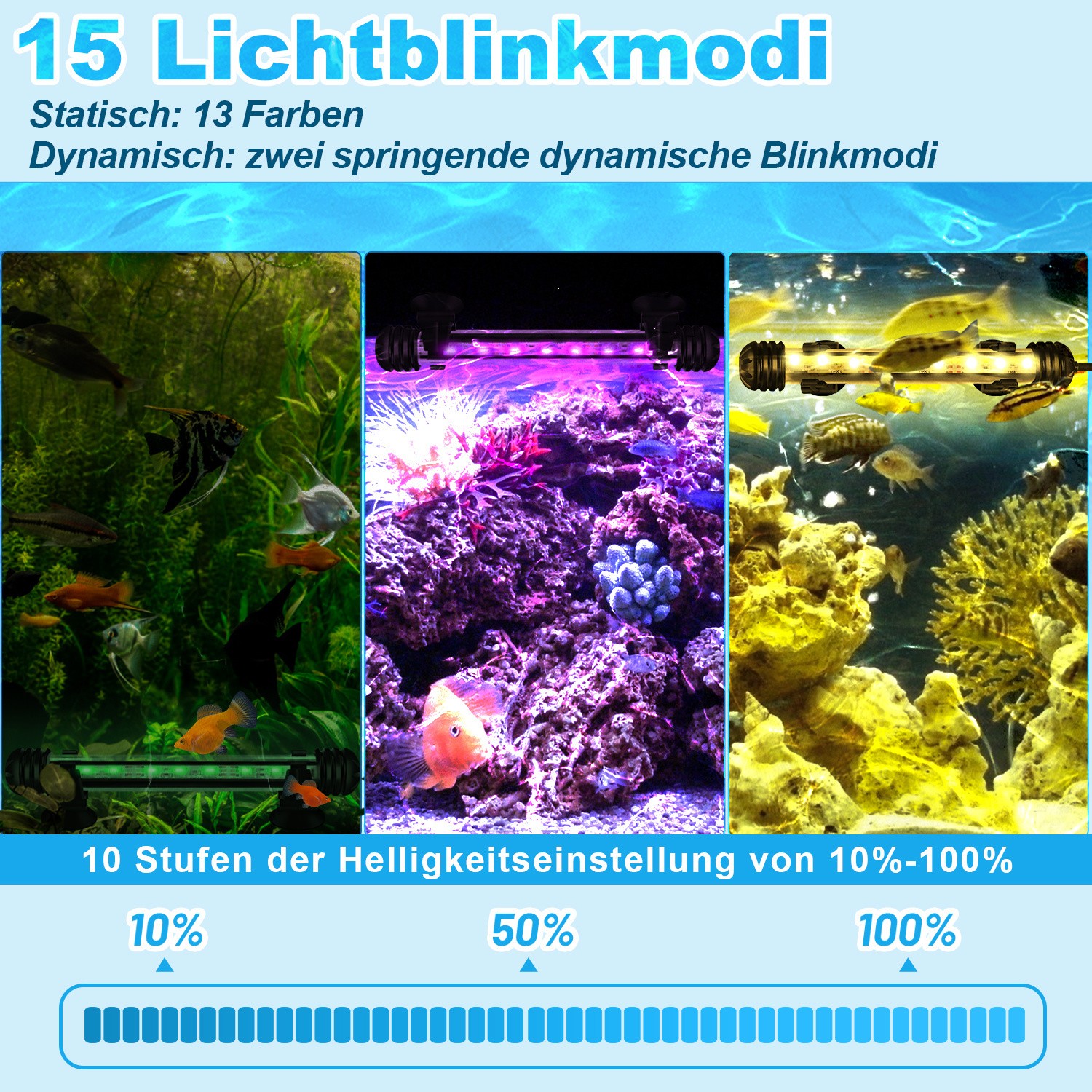 Lampada LED RGB per acquario con timer 18-112 cm foto 4