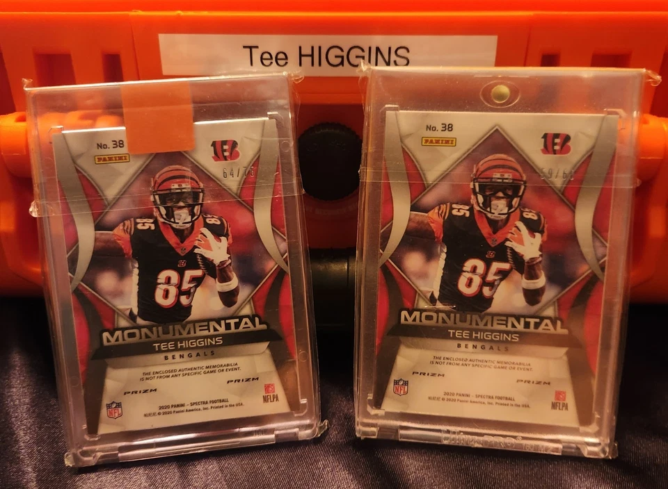 2020 Panini Spectra Monumental Tee Higgins #38 Hyper /75 Blue /60 (MEM, RC) - Image 2 of 3