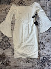 NWT Lulus White Flare Sleeve Bodycon Dress size Large