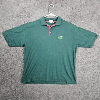 Grolsch Beer Mens Large Green Short Sleeve Polo Shirt Brewery Promo Embroidered