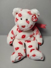 TY Beanie Buddy - SMOOCH The Kisses Bear  13.5  CUTE Stuffed Animal Toy GREAT