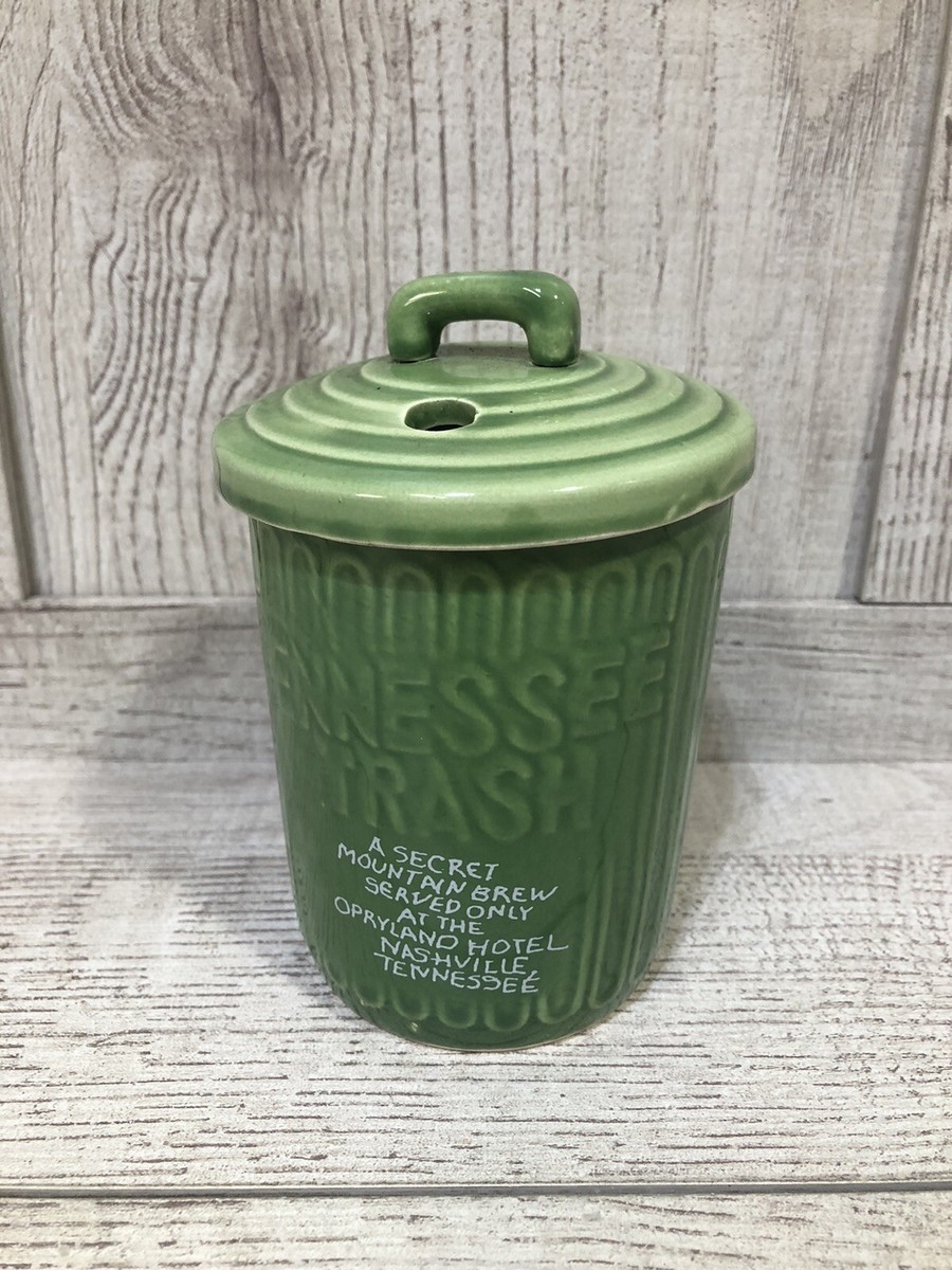 Tennessee Trash Drink Cup Green Garbage Can Opryland Hotel Novelty