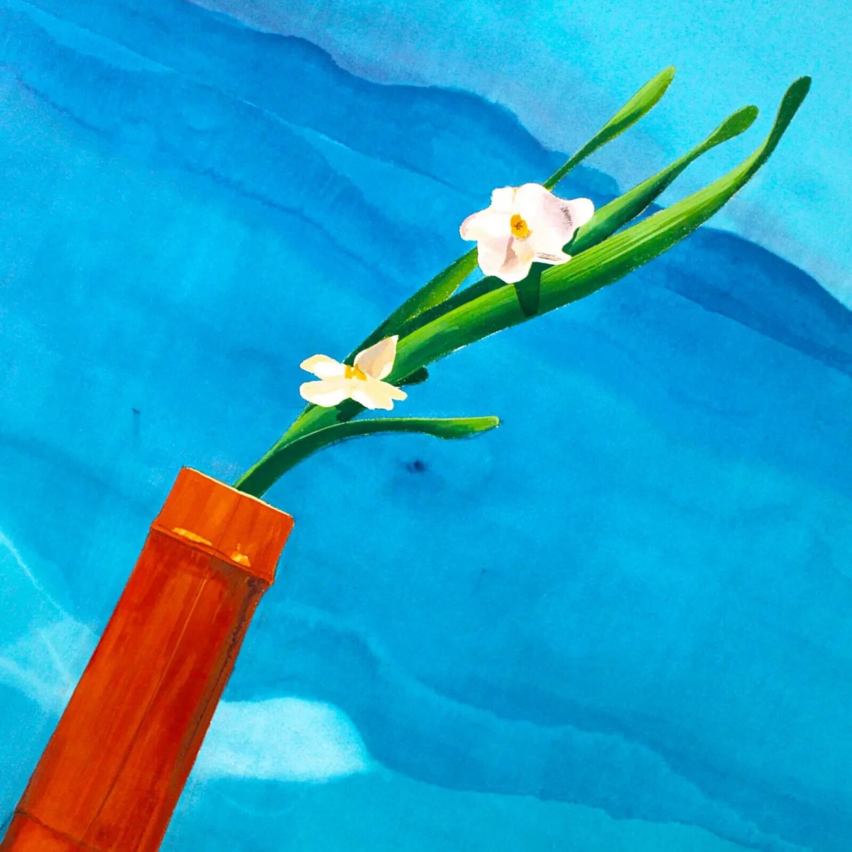 DAVID HOCKNEY 'Mount Fuji and Flowers', 1972 Landscape