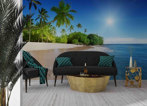 3D Sky Beach Palms Blue Self-adhesive Wallpaper Removable Wallpaper Wall Mural - Bild 19 von 76