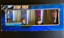 Vintage Star Trek 16oz Pint Glasses 2012 Set Of 4 Kirk Spock Scotty McCoy