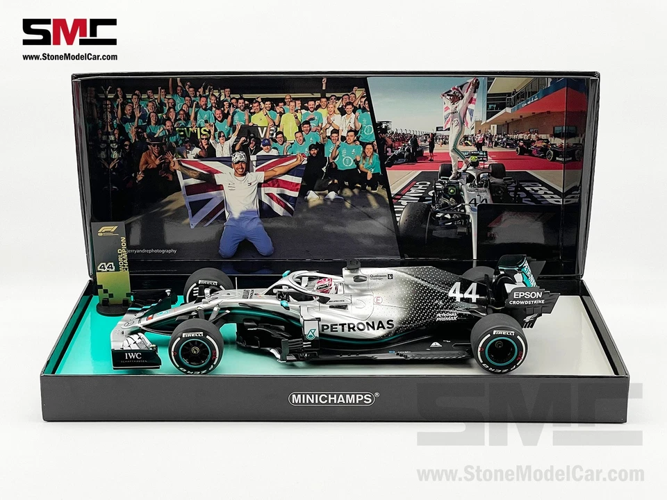 Mercedes F1 W10 #44 Lewis Hamilton USA GP 2019 6x World Champion 1:18 MINICHAMPS - Image 2 of 4