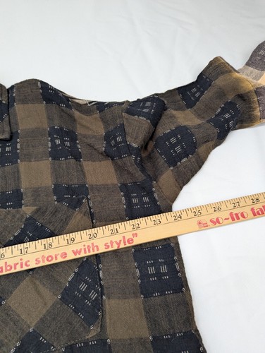Camicia donna POL taglia media bottoni davanti coda lunga quadri marrone sfumato - Foto 7 di 15