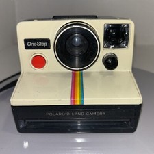 Vintage Polaroid SX-70 OneStep White Rainbow Stripe Instant Camera
