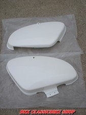JUEGO DE FUNDA LATERAL DERECHA + DERECHA HONDA C70 C90 Blanco (PLÁSTICO)