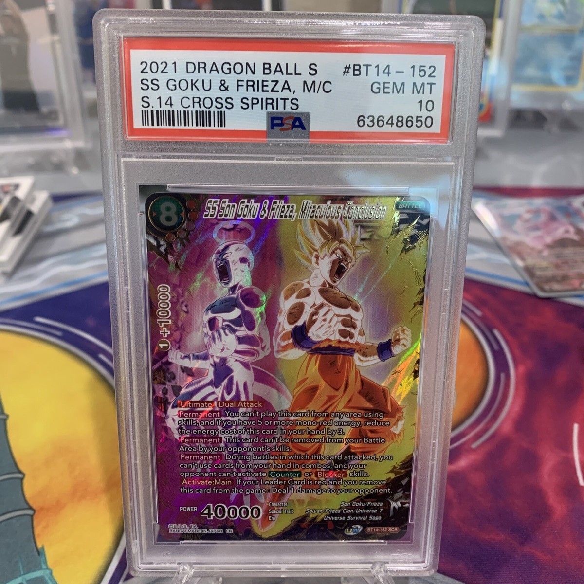 SS Son Goku & Frieza Miraculous Conclusion PSA 10 BT14-152 SCR