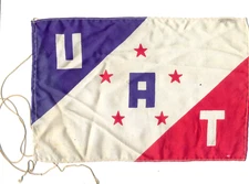 1950's UAT Union aéromaritime de Transport French Airlines Pennant Desk Flag