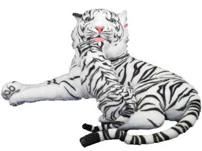 WAGNER STOFFTIERE PLÜSCHTIER PLÜSCH TIGER mit BABY - weiss - 85 cm - NEU Plüschtiger Stofftiger
