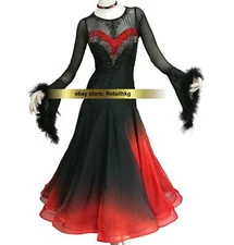 #3107 Custom-made Ballroom Modern Smooth Waltz Foxtrot Tango Dance dress 