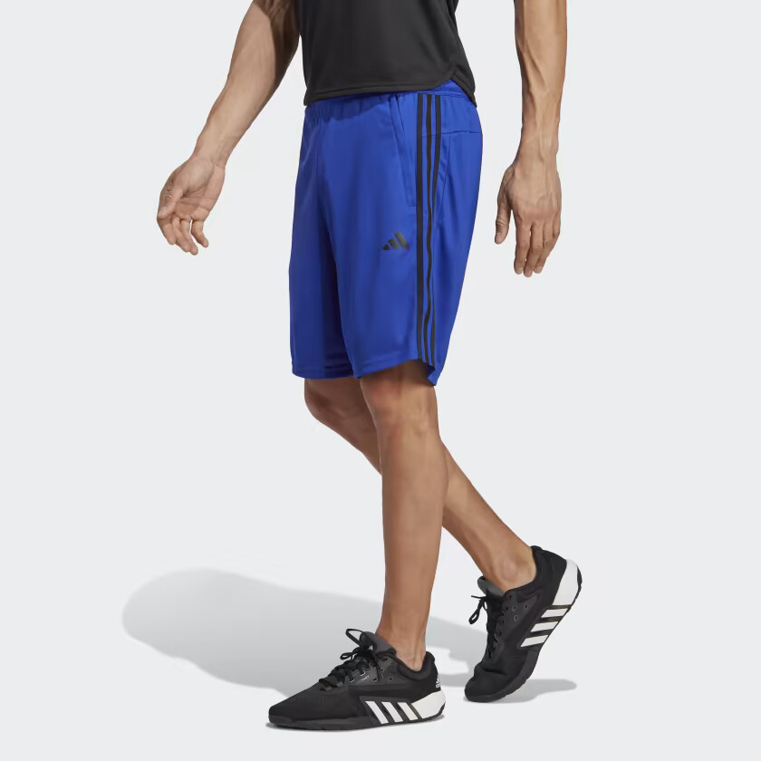 adidas Men's Training Essentials Pique 3-Stripes Zip Pocket Shorts