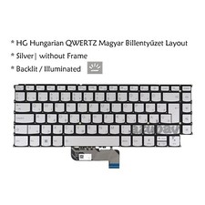 HU Hungarian QWERTZ Laptop Keyboard for Lenovo Yoga 9-14IRP8 83B1 Backlit Silver