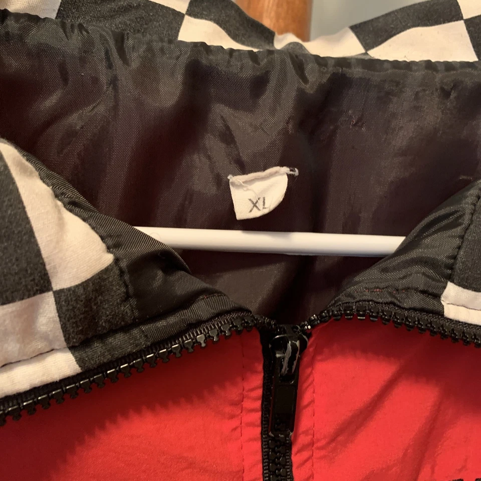 Vintage 80’s UAW Motorsports Racing Windbreaker Jacket Red & Black - Image 3 of 4