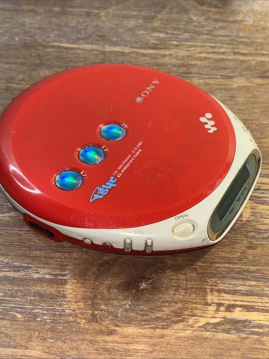 Sony D-EJ360 PSYC Portable CD Walkman Player Red & White FOR PARTS