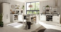 KüChe EinbauküChe Kochinsel Landhaus KüChen-Set 5Tlg Weiß Pinie Soft-Close Stove