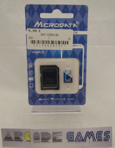 Carte Mémoire Microdata Micro SD 8 Go + Adaptateur – Neuf, Vendeur Pro