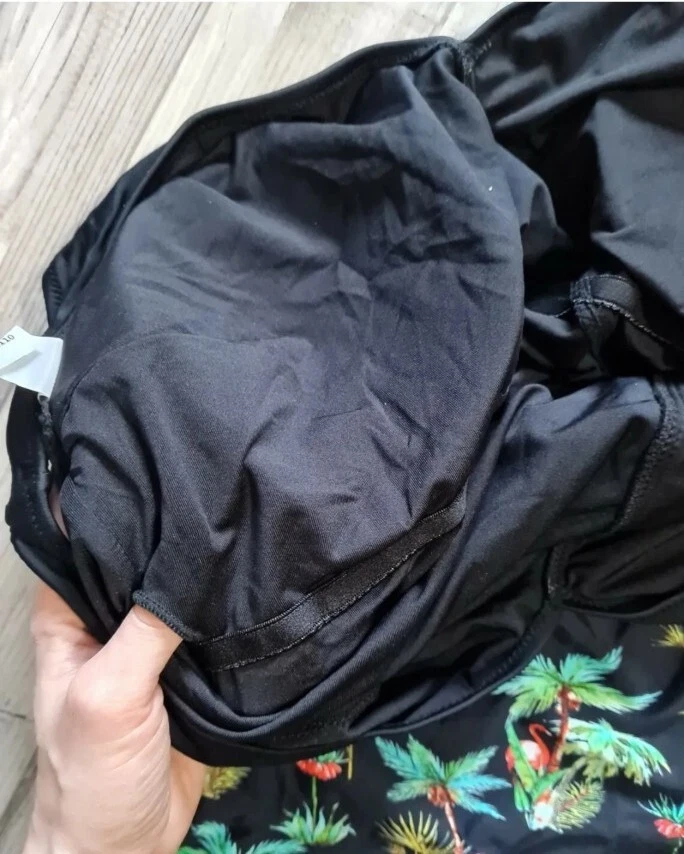 Badeanzug gr 4XL mit Cups BH polster wattiert schwarz grün pad sexy 48 XXXL - Bild 4 von 4