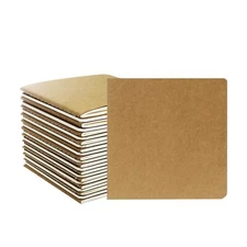 24 Pack Mini Kraft Paper Blank Notebook 4x4 Inch Unlined Journals Sketchbooks