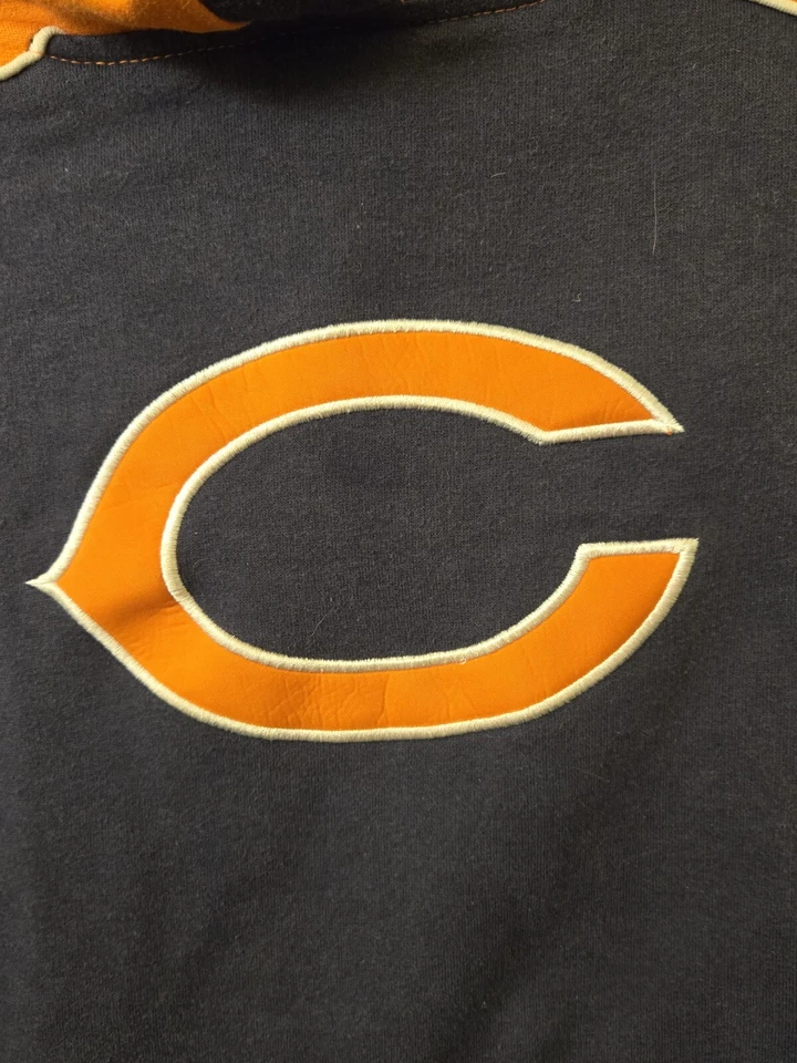 Moletom com capuz ReebokNFL Team Apparel Chicago Bears meninos jovens tamanho G (14/16) bolso azul - Imagem 2 de 4