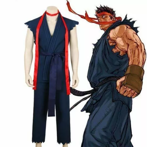  Street Fighter Ryu Costume for Adults Large : Clothing, Shoes &  Jewelry